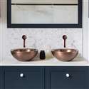 Fontana Vessel Sink and Oil-Rubbed Bronze Wall Touchless Motion Sensor Faucet