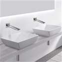 Fontana Vessel Sink and Chrome Wall Touchless Motion Sensor Faucet
