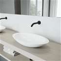Fontana Vessel Sink and Black Wall Touchless Motion Sensor Faucet