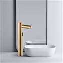 Fontana Vessel Sink and Brushed Gold Tall Touchless Motion Sensor Faucet