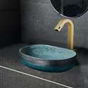 Fontana Vessel Sink and Brushed Gold Touchless Motion Sensor Faucet