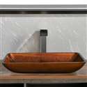 Fontana Vessel Sink and Black Touchless Motion Sensor Faucet