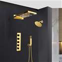 Fontana Gold Finish with LED Dual Shower Head Rainfall Shower System