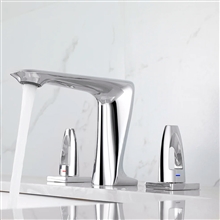 Fontana Chrome-Finished Deck Mount Under Flatform Basin Faucet with Hot and Cold Valve