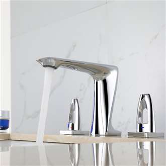 Fontana Chrome-Finished Deck Mount Under Flatform Basin Faucet with Hot and Cold Valve