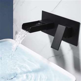 Fontana Matte Black Finish Embedded Bathroom Faucet with Hot and Cold Valve Mixer