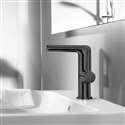 Fontana Matte Black Single Handle Vanity Sink Faucet with Hot and Cold Valve Mixer