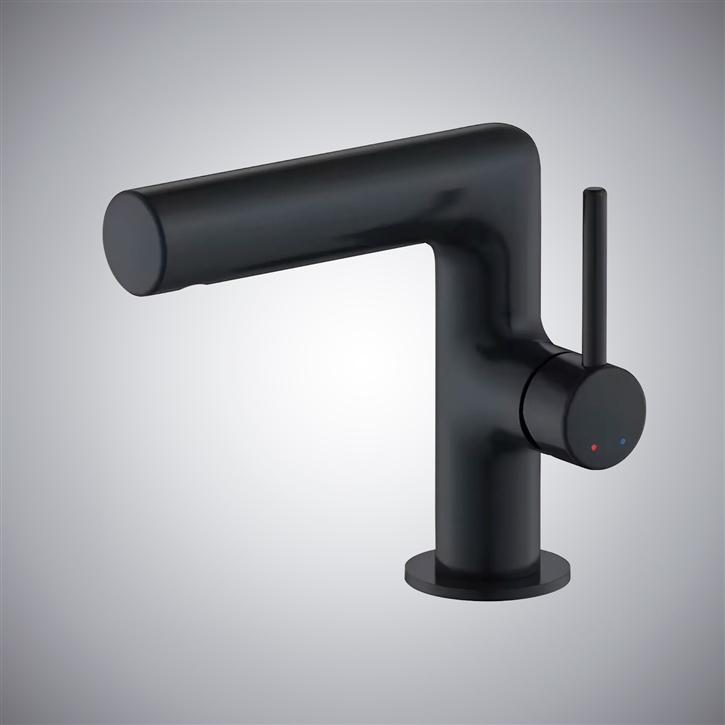 Fontana Matte Black Single Handle Vanity Sink Faucet with Hot and Cold Valve Mixer