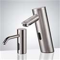Fontana Platinum Commercial Automatic Sensor Faucet with Soap Dispenser in Brushed Nickel Finish