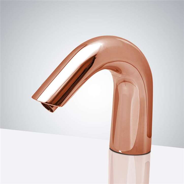 Fontana Milan Deck Mount Commercial Infrared Automatic Sensor Faucet in Rose Gold Finish