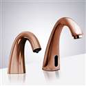 Fontana Rose Gold Commercial Automatic Motion Sensor Bathroom Faucet with Matching Soap Dispenser