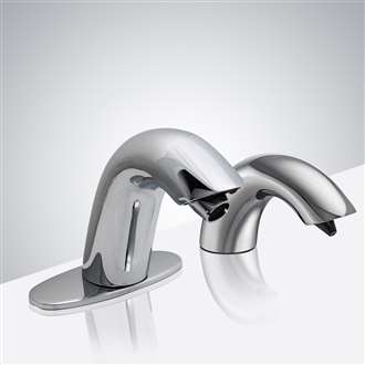 Fontana Conto Commercial Chrome Automatic Motion Sensor Bathroom Faucet with Soap Dispenser