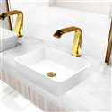 Fontana Vessel Sink and Gold Touchless Motion Sensor Faucet Combo