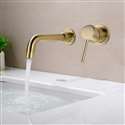 Geneva Matte Brass Wall Mounted Single Handle Gold Bathroom Mixer Sink Faucet