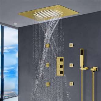 FontanaShowers Recessed Color Changing Water Powered Led Shower with Adjustable Body Jets