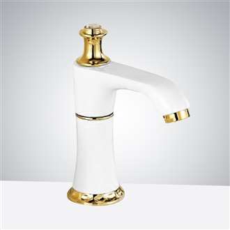 Fontana Commercial White and Gold Electronic Sensor Faucet