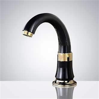 Fontana Commercial Matte Black and Gold Automatic Sensor Hands Free Faucet