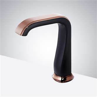 Fontana Commercial Matte Black and Rose Gold Automatic Sensor Hands Free Faucet