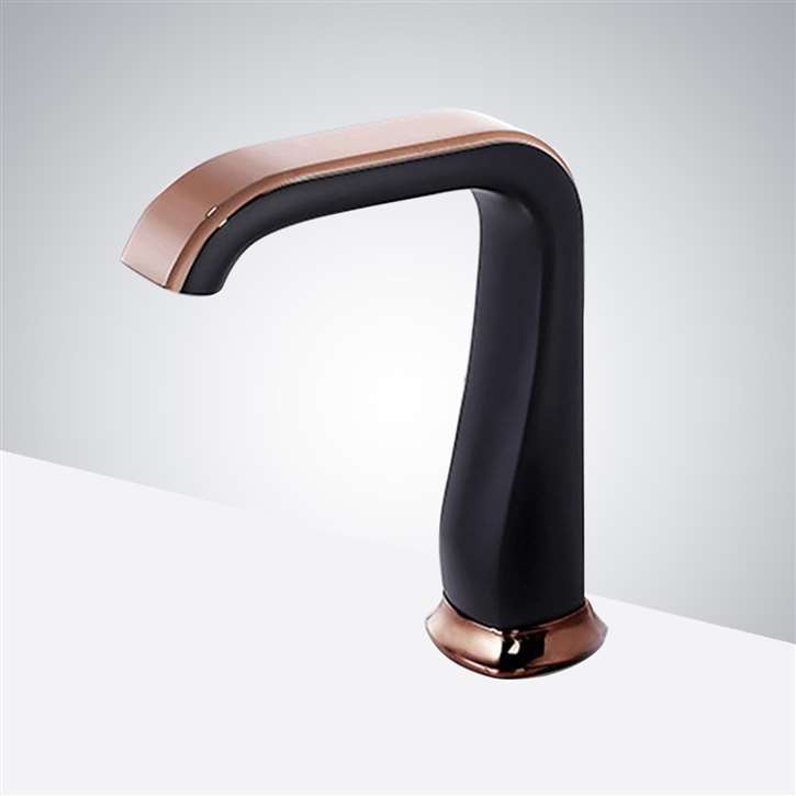Fontana Commercial Matte Black and Rose Gold Automatic Sensor Hands Free Faucet