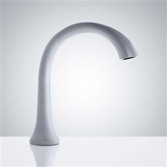 White Touchless Commercial Restroom Faucet