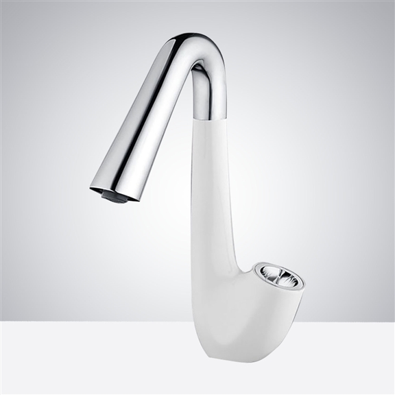 Fontana Commercial White and Chrome Automatic Sensor Hands Free Faucet
