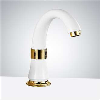 Fontana Commercial White and Gold Automatic Sensor Hands Free Faucet