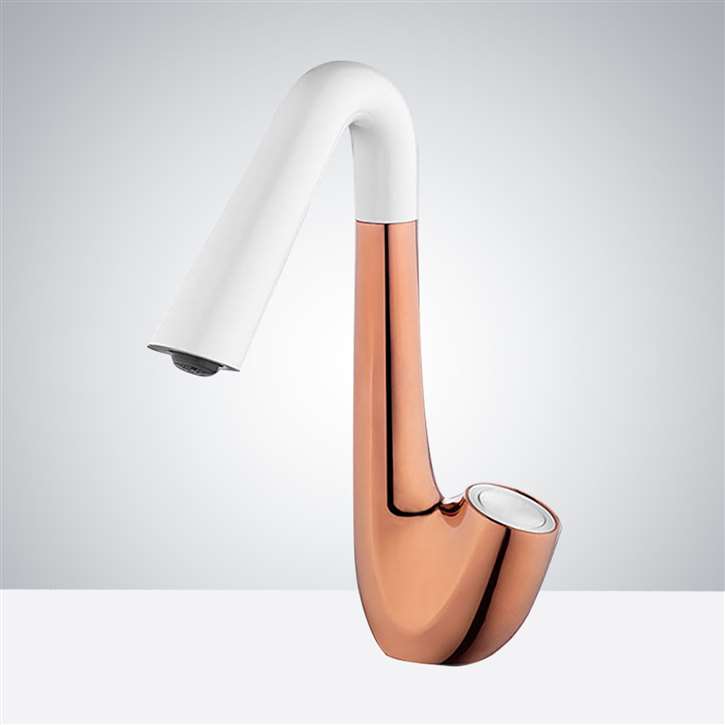 Fontana Fontana Commercial White and Rose Gold Automatic Sensor Hands Free Faucet