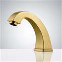 photo of Sassari Brushed Gold Commercial Restroom Deck Mount Touchless Sensor Faucet