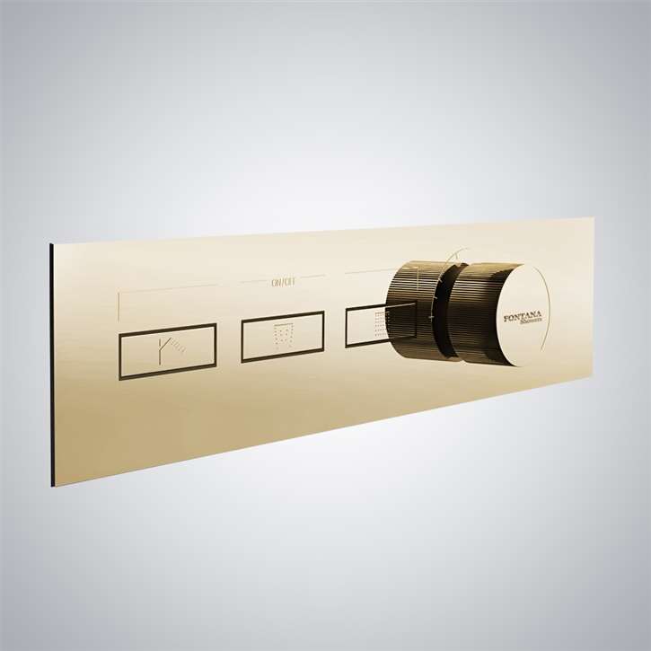 Fontana Shower In Champagne Finish Four Function Shower Mixer Thermostatic Valve