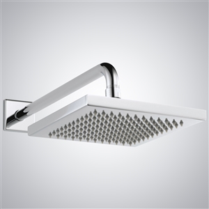 Fontana Lyon Wide Rain Shower Head with Shower Arm, Flange and Touch Clean Technology in Chrome
