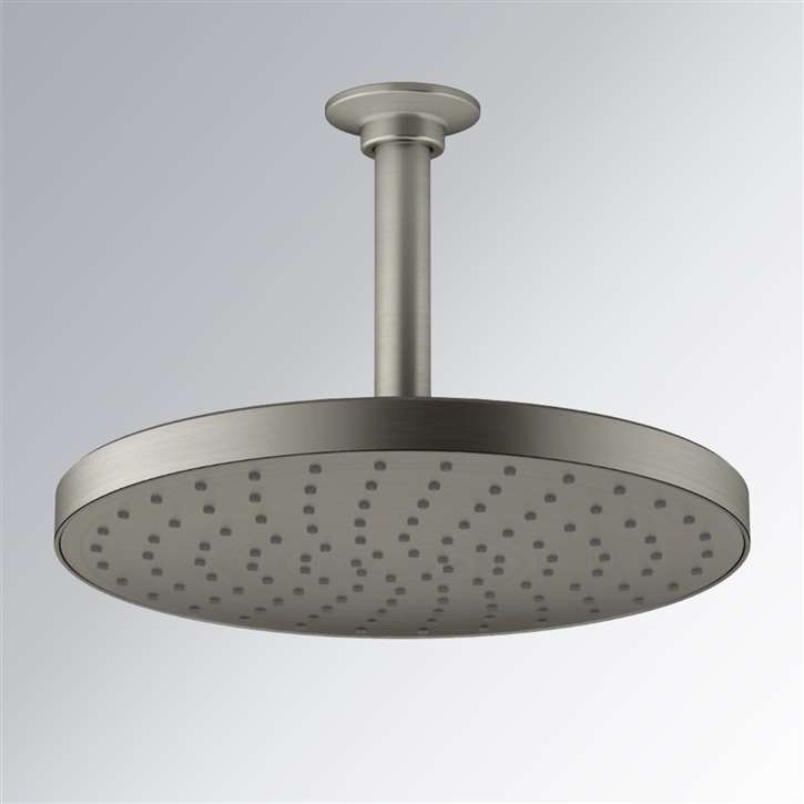 Fontana Deauville Round Rain Shower Head with MasterClean Spray Face in Polished Vibrant Brushed Nickel Finish