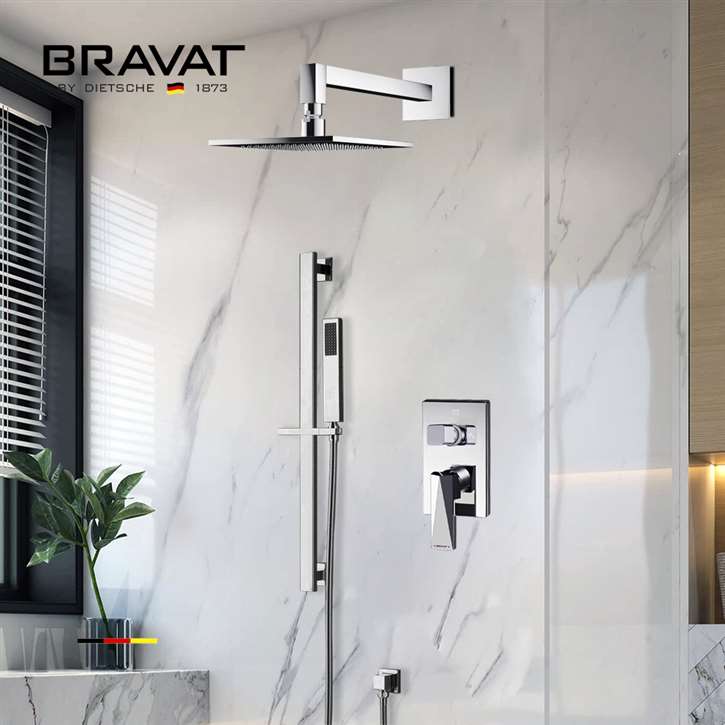 Bravat Chrome Rainfall Shower Set