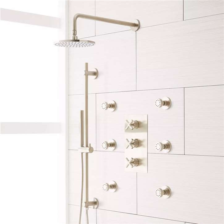 Fontana Lima Brushed Nickel Rainfall Shower System Set