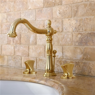 Fontana Sunburst Stream Gold Bathroom Sink Faucet