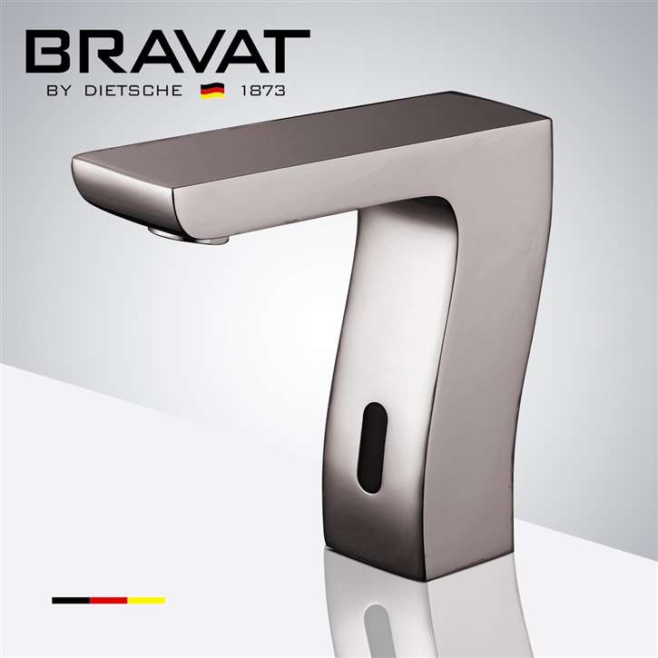 Bravat Trio Commercial Automatic Motion Brushed Nickel Sensor Faucets