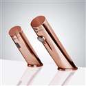 Fontana Rose Gold Commercial Automatic Dual Bathroom Sink Sensor Faucet and Soap Dispenser