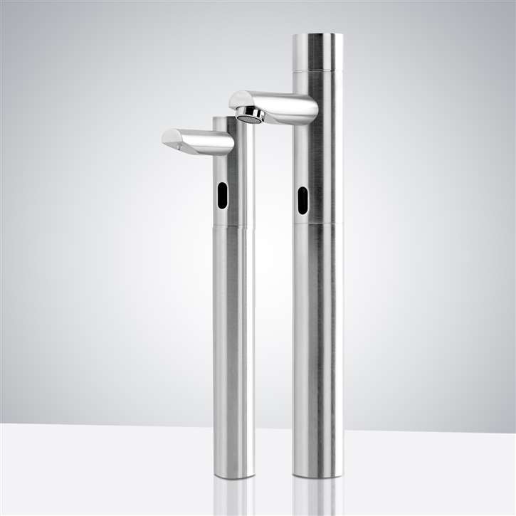 Fontana Tall Commercial Automatic Touch-Free Lavatory Bathroom Sink Sensor Faucet and Soap Dispenser