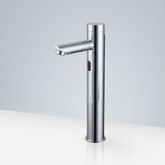 Fontana Tall Commercial Automatic Touch-Free Lavatory Bathroom Sink Sensor Faucet Chrome Finish