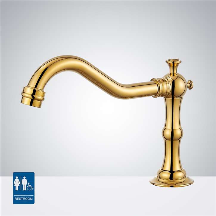 Fontana Gold Commercial Architectural Public Restroom Bathroom Touchless Faucet