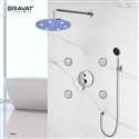 Bravat  Stainless Steel Jetted Body Massage LED Shower Head Set with Handheld Shower