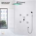 Bravat  Stainless Steel Jetted Body Massage LED Shower Head Set with Handheld Shower