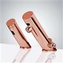 Commercial Rose Gold Automatic Temperature Control Thermostatic Sensor Tap and Matching Soap Dispenser