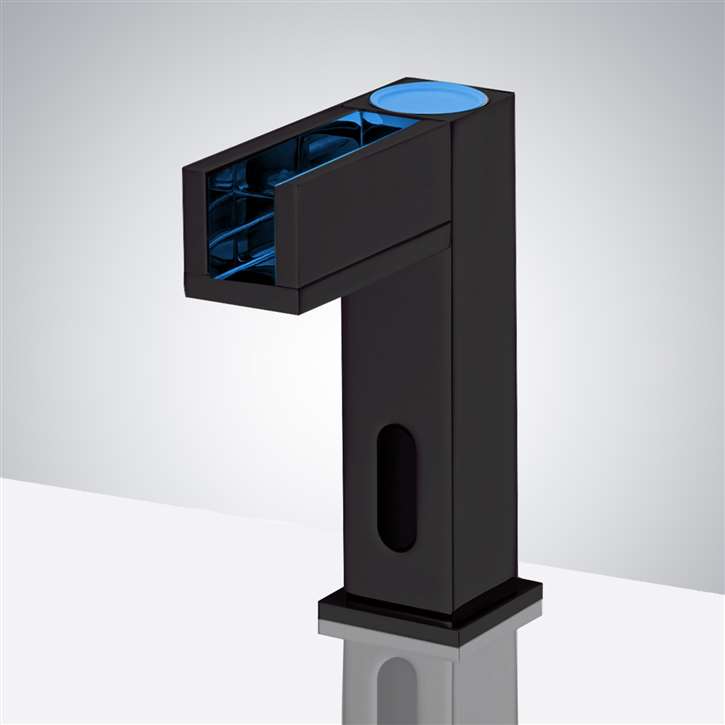Fontana Matte Black Contemporary Commercial Automatic Waterfall Sensor Faucet