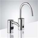 Commercial Automatic Touchless Sensor Faucet with Matching Soap Dispenser