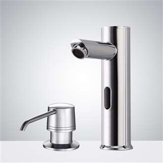 Fontana Commercial Chrome Automatic Sensor Faucet with Manual Soap Dispenser