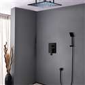 Fontana Berlin Matte Black Square Color Changing LED Rain Shower System