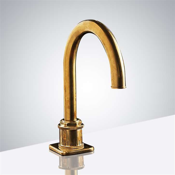 Antique Gold Electronic Commercial Sensor Faucets that are Built to Last The Fontana Commercial Smart Infrared Automatic Motion Sensor Faucet