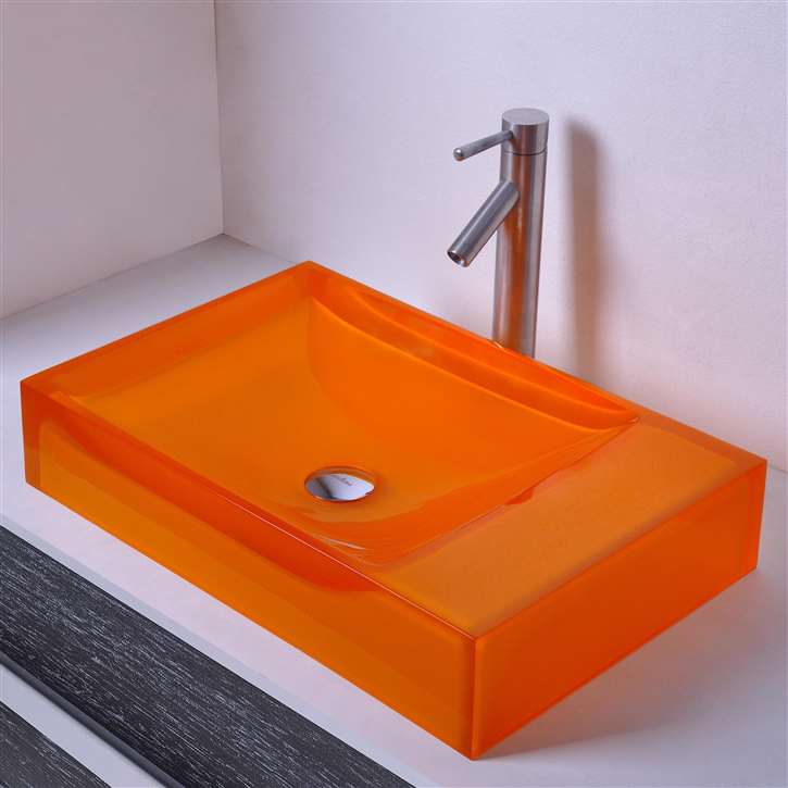 Lima Rectangular Resin Counter Top Sink Colorful Wash Sink