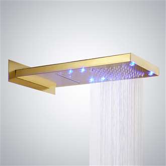 Lenox LED WaterFall/RainFall Gold Finish Shower Head