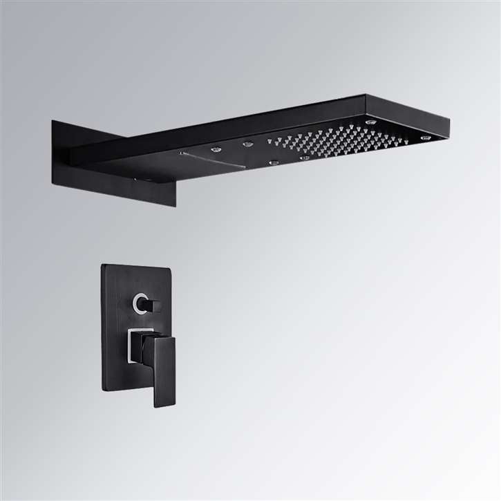 Romo Rainfall LED Color Changes Shower Set Single Handle Matte Black Shower